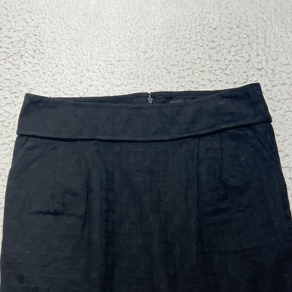 Club Monaco Women's 6 Straight Pencil Career Pleated Skirt Black Textured - Picture 2 of 10